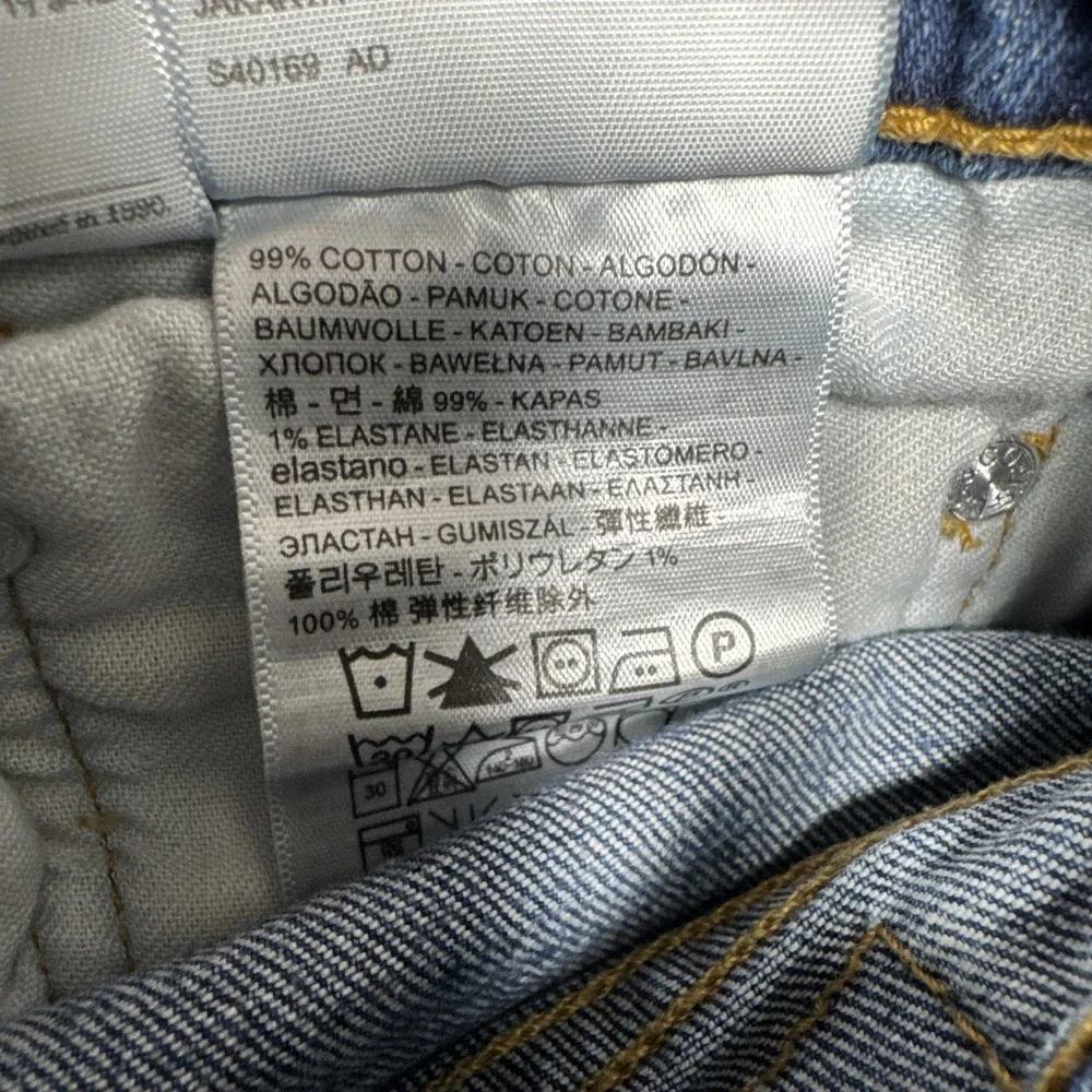 Levis 514 Jeans Mens 33x34 (32x33) Slim Straight Faded Distressed Workwear Denim